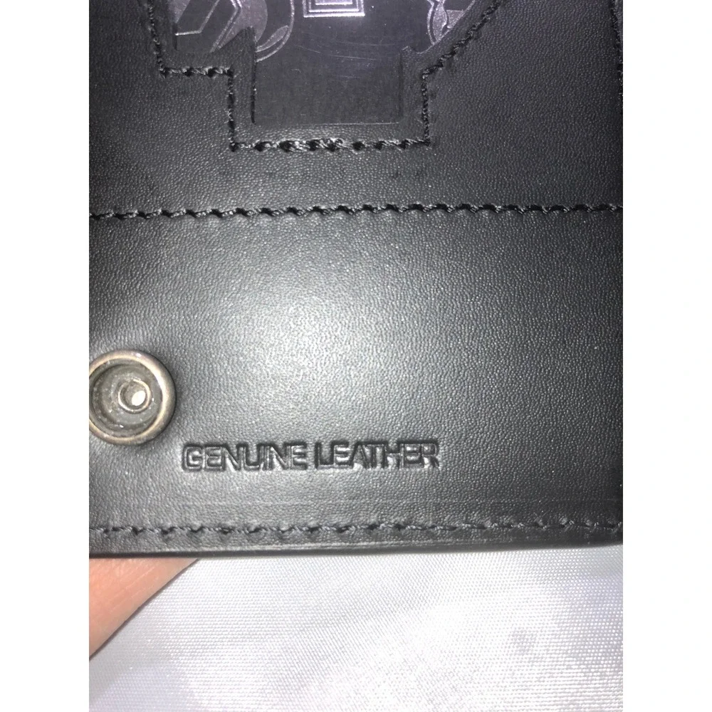 Harley-Davidson Mens Black Leather Drag Race Trucker Chain Wallet HDMWA11676